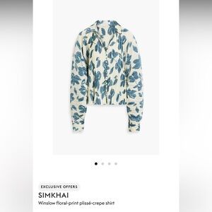JOHNATHAN SIMKHAI Floral Print Plissé-Crepe Shirt (T1)